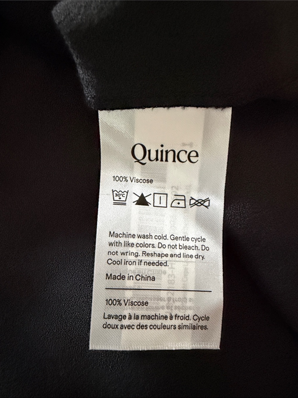 NWT Quince Lightweight Crepe Lace Inset Midi Dress Black Large NEW - Picture 12 of 13